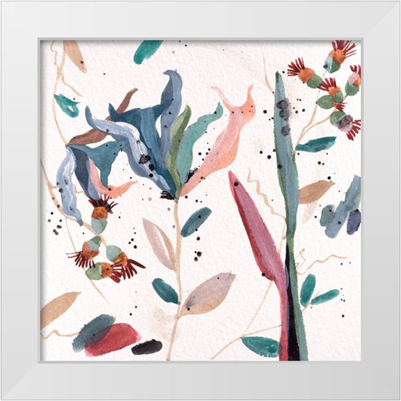 Wang, Melissa 12x12 White Modern Wood Framed Museum Art Print Titled - Contemporary Floral Composition IV