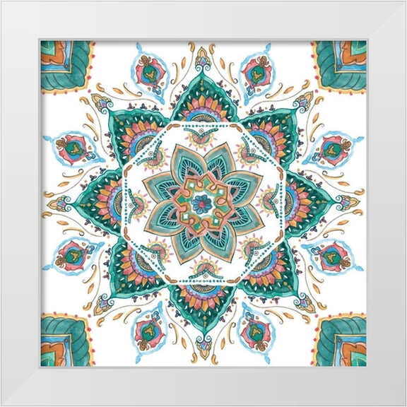 Wang, Melissa 12x12 White Modern Wood Framed Museum Art Print Titled - Mandala Zen I