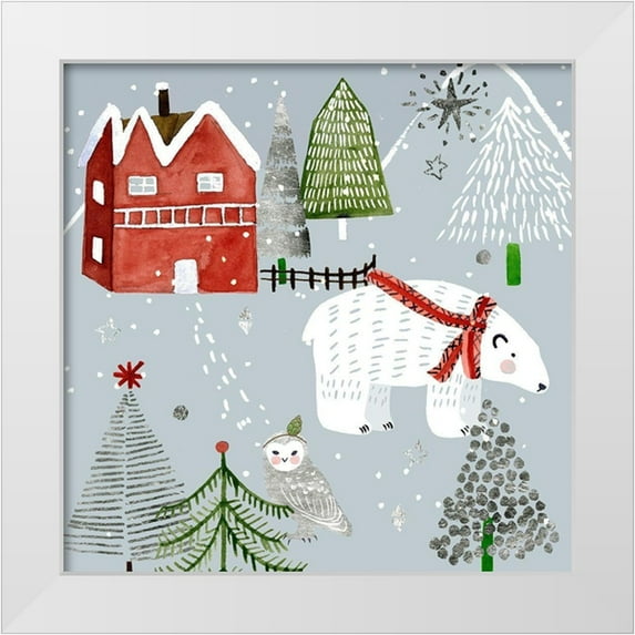 Wang, Melissa 12x12 White Modern Wood Framed Museum Art Print Titled - Stars and Snowflakes IV