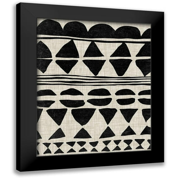 Wang, Melissa 12x14 Black Modern Framed Museum Art Print Titled - Monochrome Quilt II