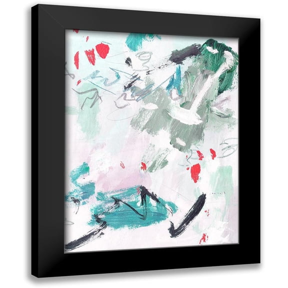Wang, Melissa 12x14 Black Modern Framed Museum Art Print Titled - Rouge Splash II