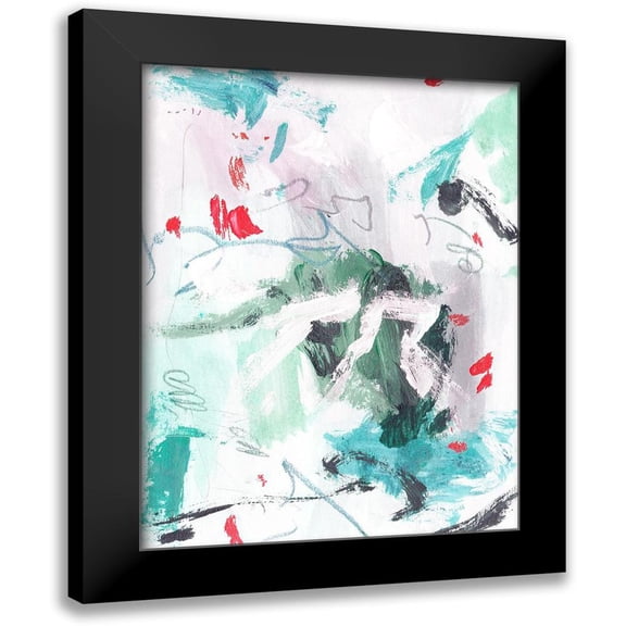 Wang, Melissa 12x14 Black Modern Framed Museum Art Print Titled - Rouge Splash IV