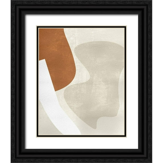 Wang, Melissa 12x14 Black Ornate Wood Framed with Double Matting Museum Art Print Titled - Beige Structure II