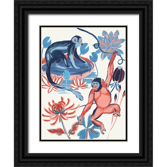 Wang, Melissa 12x14 Black Ornate Wood Framed with Double Matting Museum Art Print Titled - From the Jungle I