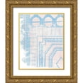 thumbnail image 1 of Wang, Melissa 12x14 Gold Ornate Wood Framed with Double Matting Museum Art Print Titled - Baby Blue Textile I, 1 of 4