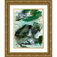 thumbnail image 1 of Wang, Melissa 12x14 Gold Ornate Wood Framed with Double Matting Museum Art Print Titled - Dark Emerald II, 1 of 4