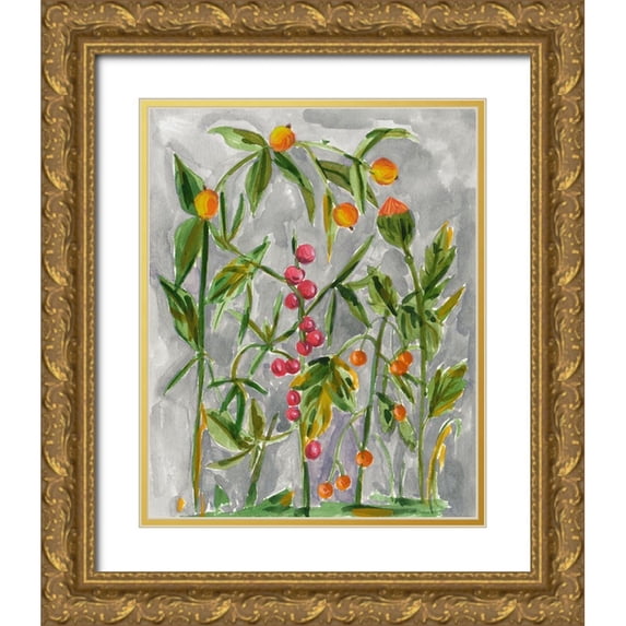 Wang, Melissa 12x14 Gold Ornate Wood Framed with Double Matting Museum Art Print Titled - Dear Nature IV