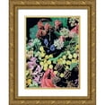 thumbnail image 1 of Wang, Melissa 12x14 Gold Ornate Wood Framed with Double Matting Museum Art Print Titled - Floral on Black II, 1 of 4