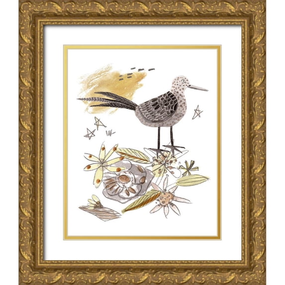Wang, Melissa 12x14 Gold Ornate Wood Framed with Double Matting Museum Art Print Titled - Glowing Garden at Dusk II