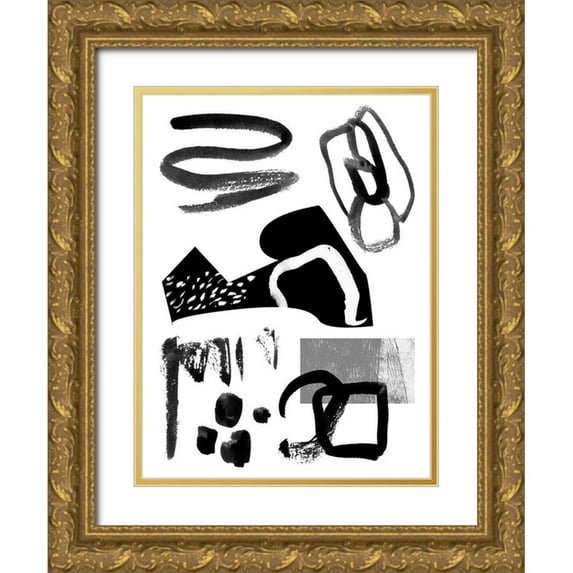 Wang, Melissa 12x14 Gold Ornate Wood Framed with Double Matting Museum Art Print Titled - Memory Impressions VI