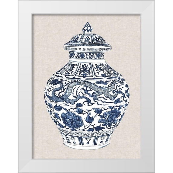 Wang, Melissa 12x14 White Modern Wood Framed Museum Art Print Titled - Antique Chinese Vase III