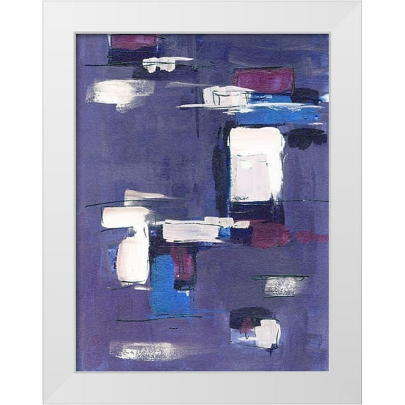 Wang, Melissa 12x14 White Modern Wood Framed Museum Art Print Titled - Blue Mountains Abstract I
