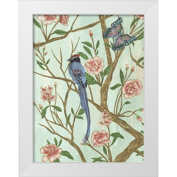 Wang, Melissa 12x14 White Modern Wood Framed Museum Art Print Titled - Delicate Chinoiserie I