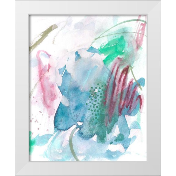 Wang, Melissa 12x14 White Modern Wood Framed Museum Art Print Titled - Magenta Wave Form III