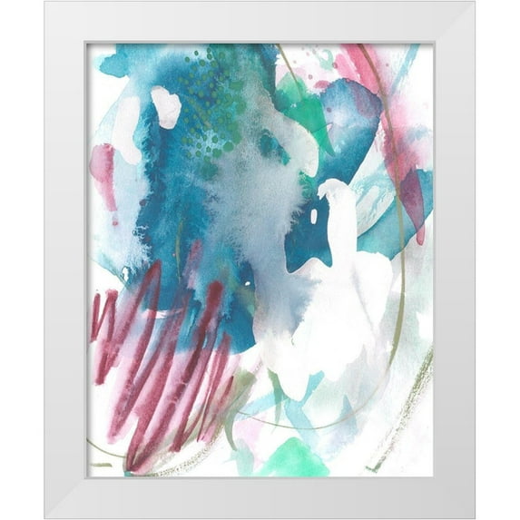 Wang, Melissa 12x14 White Modern Wood Framed Museum Art Print Titled - Magenta Wave Form II