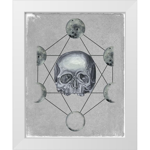 Wang, Melissa 12x14 White Modern Wood Framed Museum Art Print Titled - Moon Phases I