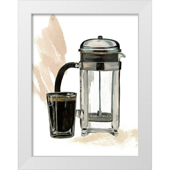 Wang, Melissa 12x14 White Modern Wood Framed Museum Art Print Titled - Morning Coffee IV