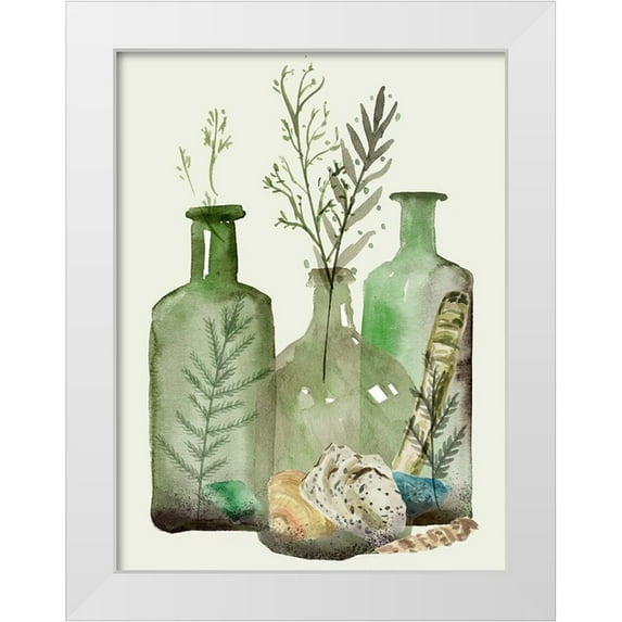Wang, Melissa 12x14 White Modern Wood Framed Museum Art Print Titled - Ocean in a Bottle VI