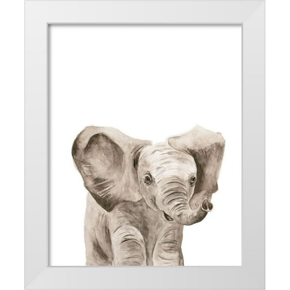 Wang, Melissa 12x14 White Modern Wood Framed Museum Art Print Titled - Safari Animal Portraits III
