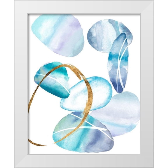 Wang, Melissa 12x14 White Modern Wood Framed Museum Art Print Titled - Stacking Rocks I