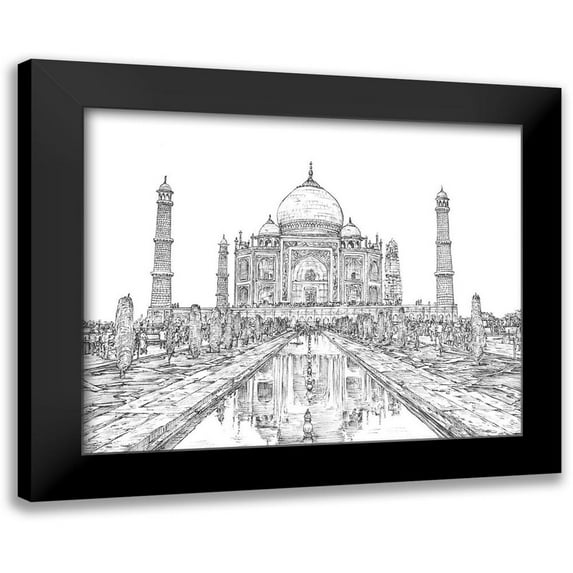 Wang, Melissa 14x12 Black Modern Framed Museum Art Print Titled - India in Black and White II