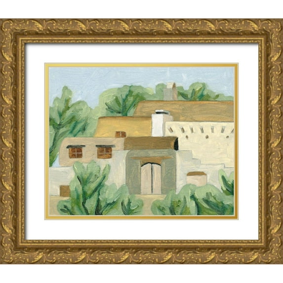 Wang, Melissa 14x12 Gold Ornate Wood Framed with Double Matting Museum Art Print Titled - Hidden Land II