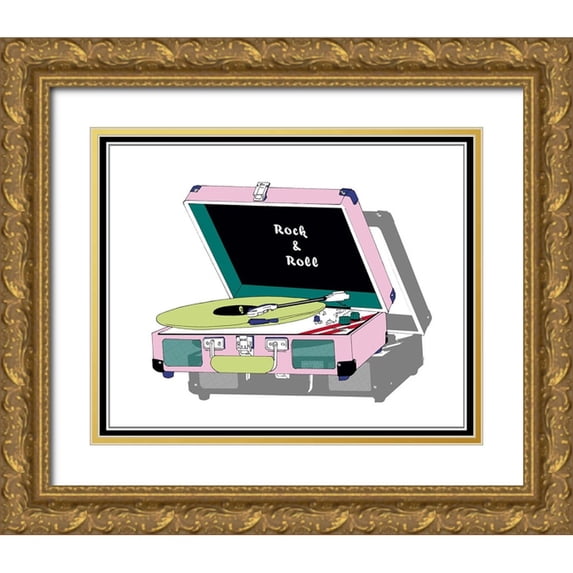 Wang, Melissa 14x12 Gold Ornate Wood Framed with Double Matting Museum Art Print Titled - Record Shop I