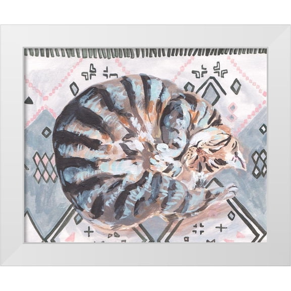 Wang, Melissa 14x12 White Modern Wood Framed Museum Art Print Titled - Little Sleepy Head I