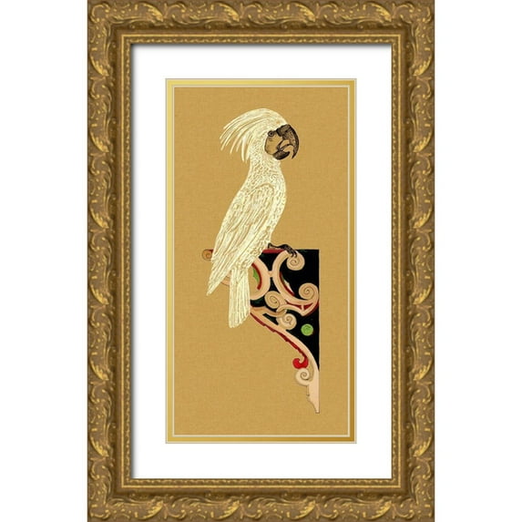Wang, Melissa 14x24 Gold Ornate Wood Framed with Double Matting Museum Art Print Titled - Bird Impression I