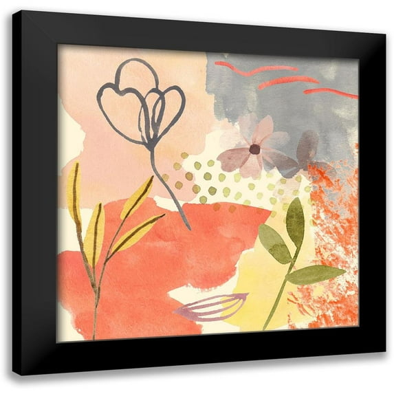 Wang, Melissa 15x15 Black Modern Framed Museum Art Print Titled - Flower Shimmer III