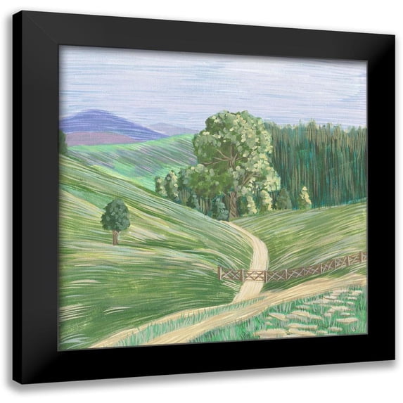 Wang, Melissa 15x15 Black Modern Framed Museum Art Print Titled - Hill Lines I