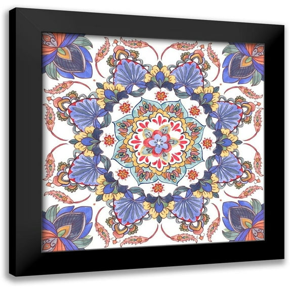 Wang, Melissa 15x15 Black Modern Framed Museum Art Print Titled - Mandala Meditation II