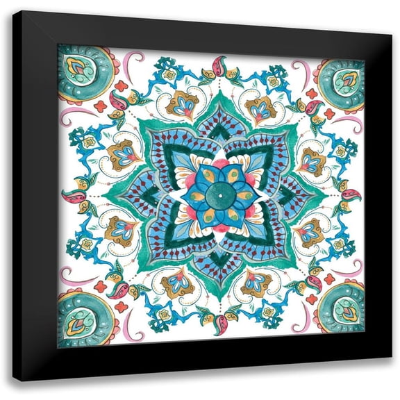 Wang, Melissa 15x15 Black Modern Framed Museum Art Print Titled - Mandala Zen VI