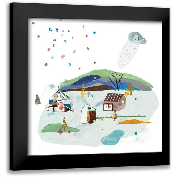 Wang, Melissa 15x15 Black Modern Framed Museum Art Print Titled - The Valley Playground I