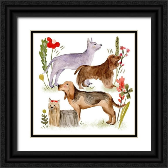 Wang, Melissa 15x15 Black Ornate Wood Framed with Double Matting Museum Art Print Titled - A Little Walk VI