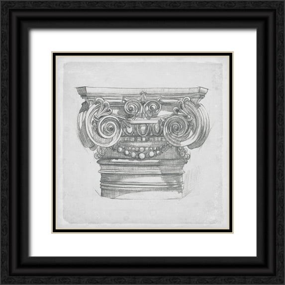 Wang, Melissa 15x15 Black Ornate Wood Framed with Double Matting Museum Art Print Titled - Capital Study I