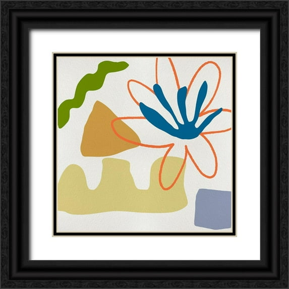 Wang, Melissa 15x15 Black Ornate Wood Framed with Double Matting Museum Art Print Titled - Flower Petals III