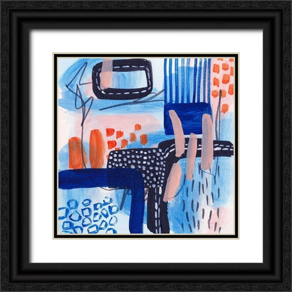 Wang, Melissa 15x15 Black Ornate Wood Framed with Double Matting Museum Art Print Titled - Glowing Space III