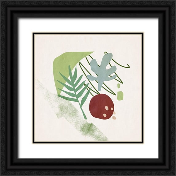 Wang, Melissa 15x15 Black Ornate Wood Framed with Double Matting Museum Art Print Titled - Grassland III