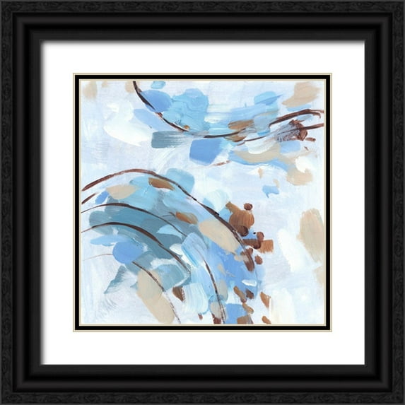 Wang, Melissa 15x15 Black Ornate Wood Framed with Double Matting Museum Art Print Titled - Restless Wave II