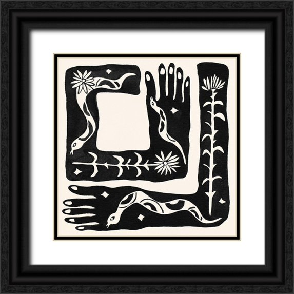 Wang, Melissa 15x15 Black Ornate Wood Framed with Double Matting Museum Art Print Titled - Under Skin II