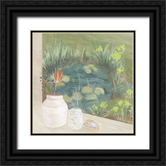 Wang, Melissa 15x15 Black Ornate Wood Framed with Double Matting Museum Art Print Titled - Window Plants IV