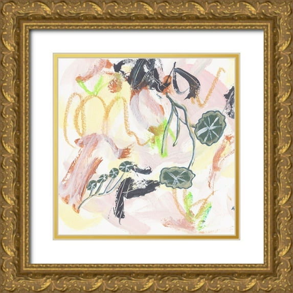 Wang, Melissa 15x15 Gold Ornate Wood Framed with Double Matting Museum Art Print Titled - Chartreuse IV