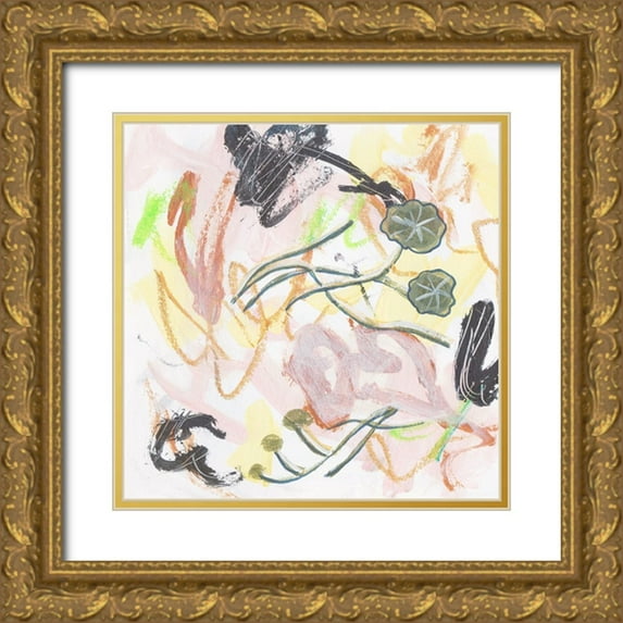 Wang, Melissa 15x15 Gold Ornate Wood Framed with Double Matting Museum Art Print Titled - Chartreuse V