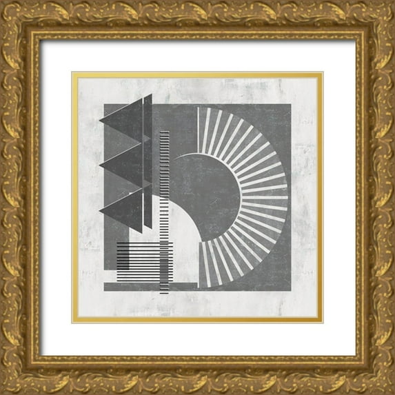 Wang, Melissa 15x15 Gold Ornate Wood Framed with Double Matting Museum Art Print Titled - Day and Night II