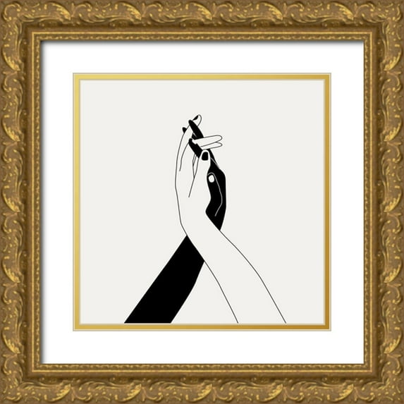 Wang, Melissa 15x15 Gold Ornate Wood Framed with Double Matting Museum Art Print Titled - Holding You II