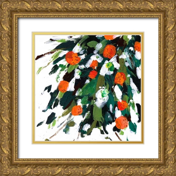 Wang, Melissa 15x15 Gold Ornate Wood Framed with Double Matting Museum Art Print Titled - Ripe Tangerines II