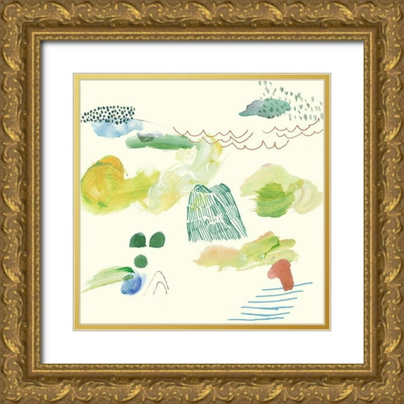 Wang, Melissa 15x15 Gold Ornate Wood Framed with Double Matting Museum Art Print Titled - The Lightly Sky II