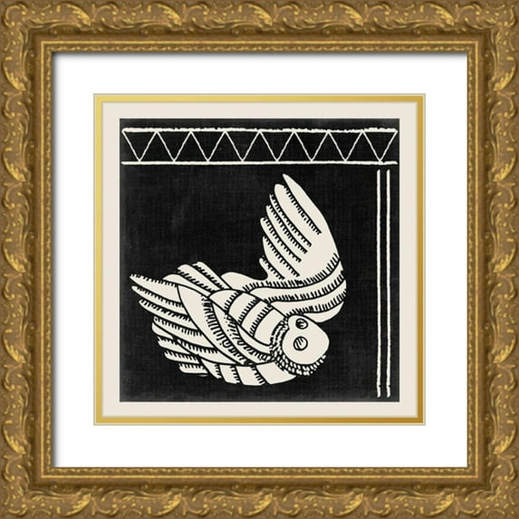 Wang, Melissa 15x15 Gold Ornate Wood Framed with Double Matting Museum Art Print Titled - The Owl IV