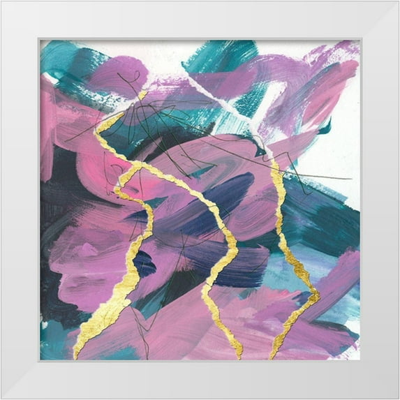 Wang, Melissa 15x15 White Modern Wood Framed Museum Art Print Titled - Divided Violet III
